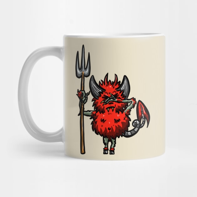 Embarrassed Devil on my Shoulder Cartoon Logo Mascot by Squeeb Creative